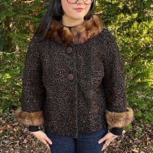 Vintage lambswool & mink jacket